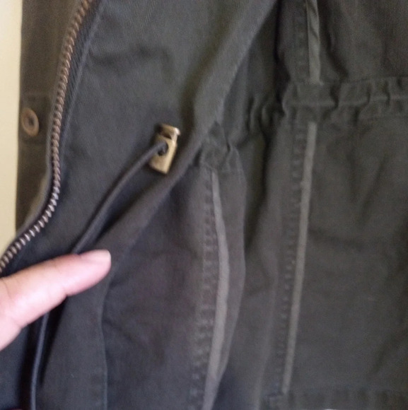 Coldwater Creek army green utility zip up jacket women size 12 - Picture 5 of 12